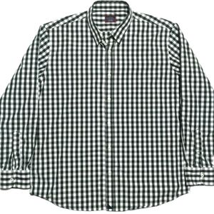 Untuckit Mens 2XL Long Sleeve Button Down Green White Check Shirt EUC